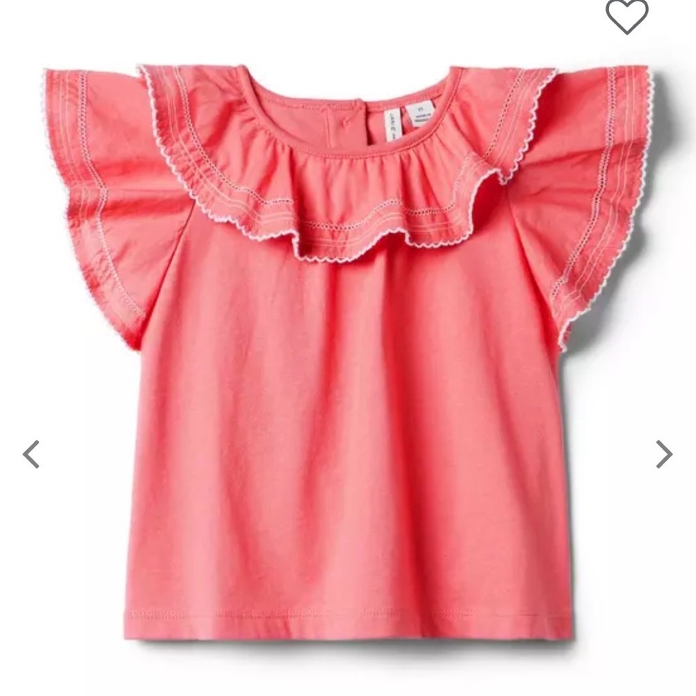Janie and Jack Pink Flutter Sleeve Top